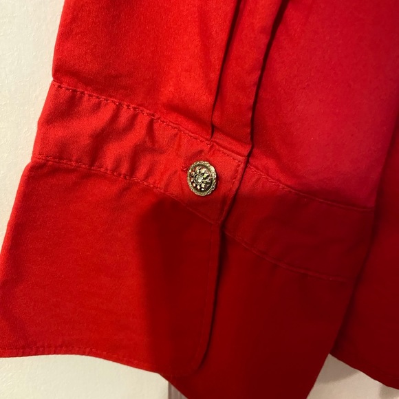 Cato Red Long Sleeve Button Down Dress shirt. Womans size 18W/20W - Picture 9 of 10